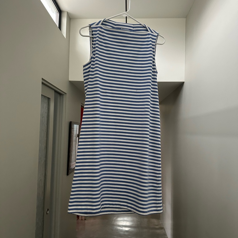 Kate Spade Blue and White Sleeveless Sheath Dress